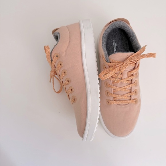 allbirds Shoes - Allbirds Womens Peach Orange Lace Up Sneakers Wool Lined Casual Shoes Size 7